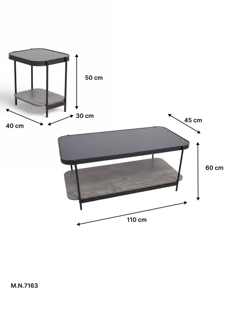 Concent 5-piece Dorn service table set, with glass top transparent - Image 5